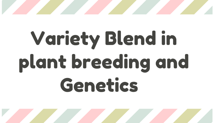 Variety Blend in plants genetics and breeding