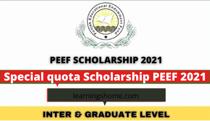 Special quota Scholarship PEEF 2021