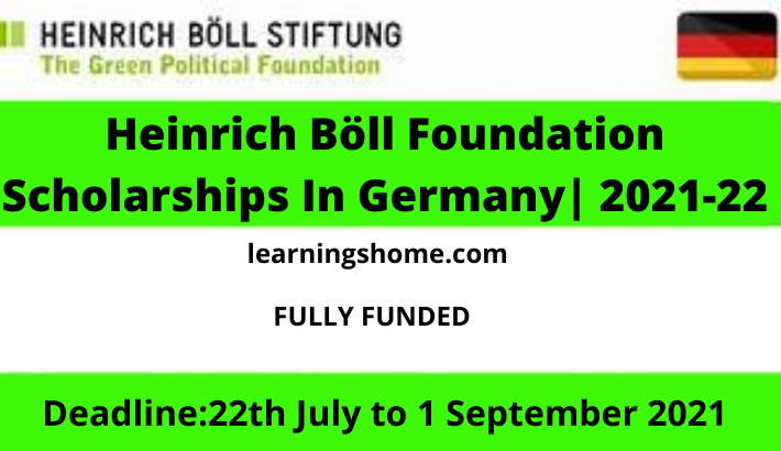 Heinrich Böll Foundation Scholarships In Germany| 2021-22