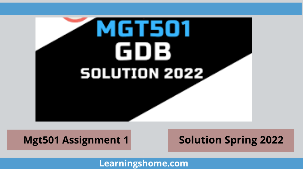 Mgt501 Assignment 1 Solution Spring 2022, Mgt501 Assignment 1 solution 2022, Mgt501 Assignment Solution 2022